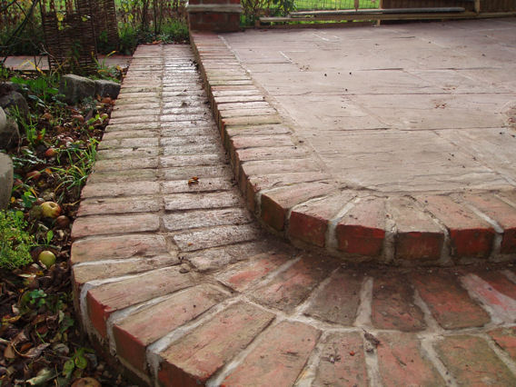Photograph of completed patio step